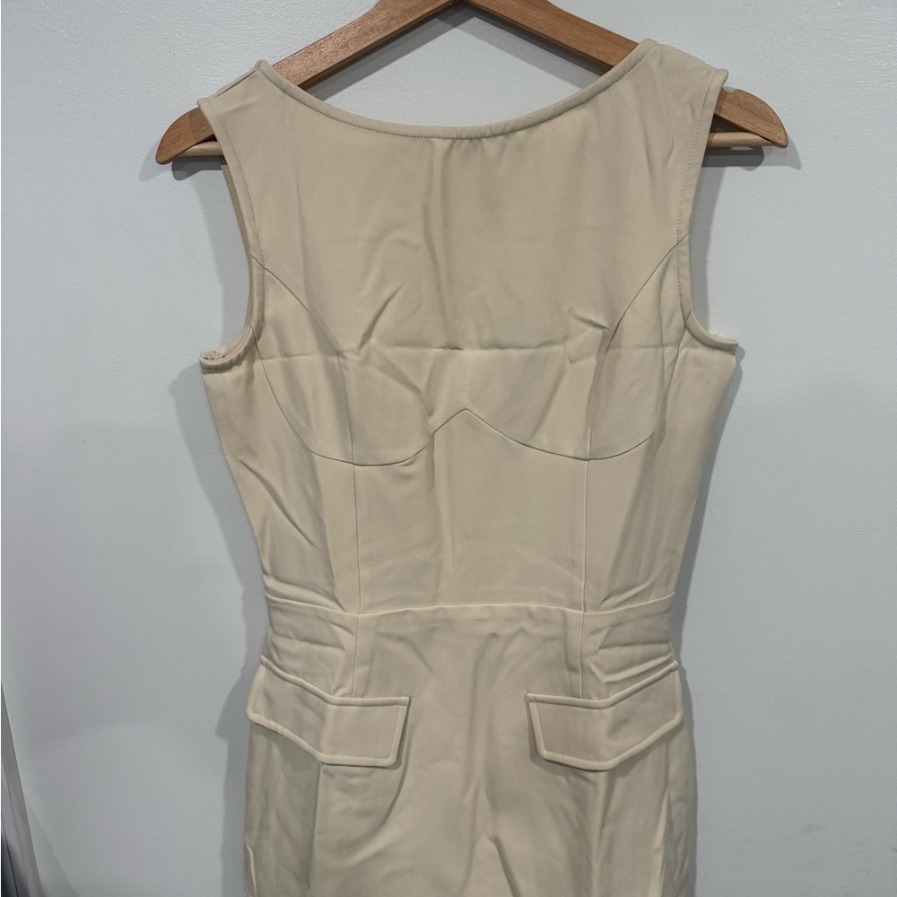 PrettyLittleThing Cream Sleeveless Blazer Dress